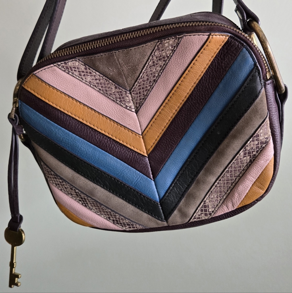 Multicolor Chevron Crossbody Bag